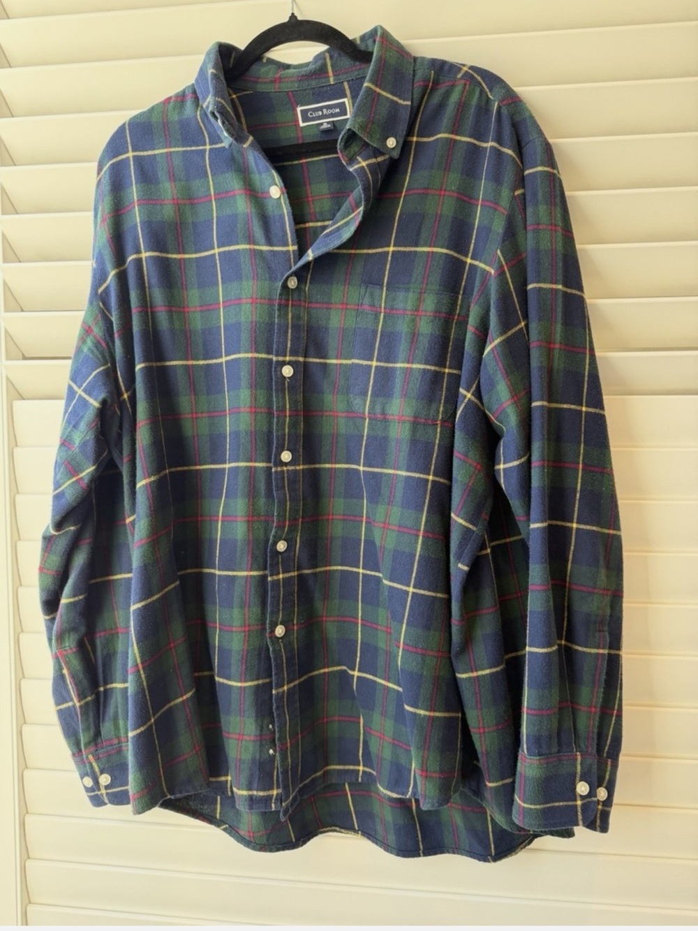 Club Room Blue and Green Plaid Button-Down Shirt